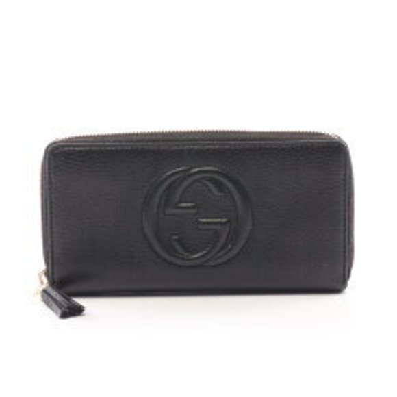 Gucci Soho Interlocking GG Long Wallet Leather Black - Picture 1 of 8